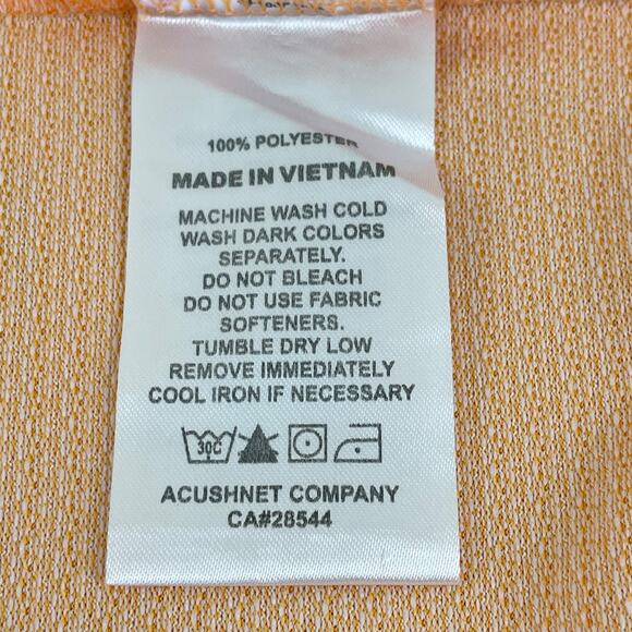 FootJoy Polo Men's Size M Stitched Logo on Sleeve Golf Shirt Peach Zig Zag Print - Picture 5 of 11